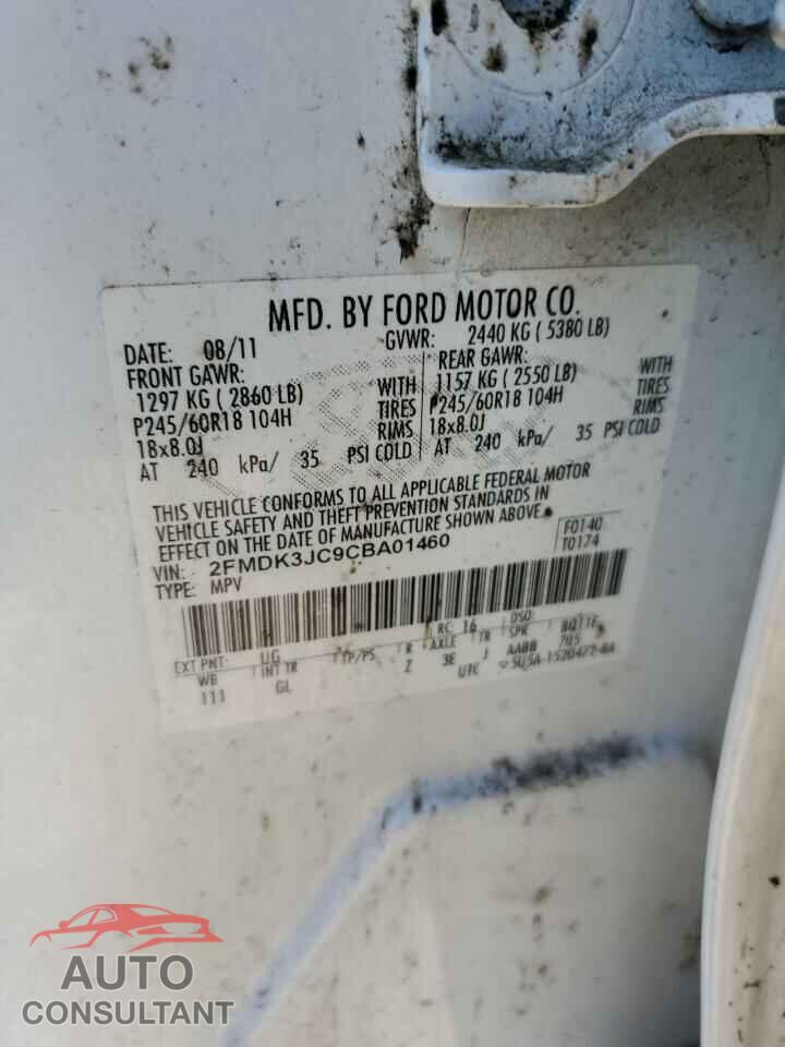 FORD EDGE 2012 - 2FMDK3JC9CBA01460