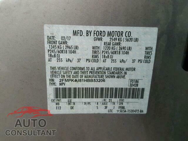 FORD EDGE SEL 2017 - 2FMPK4J81HBB53206