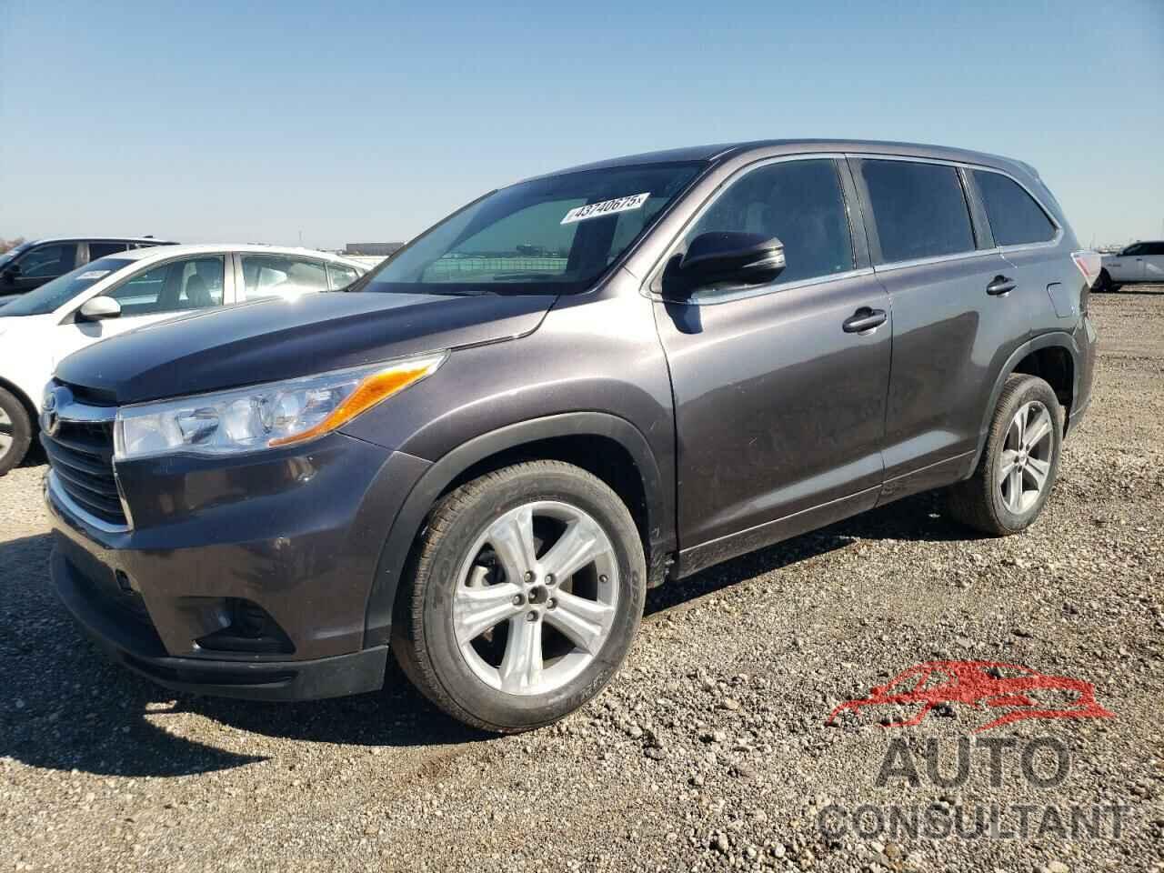 TOYOTA HIGHLANDER 2015 - 5TDZKRFH1FS104179