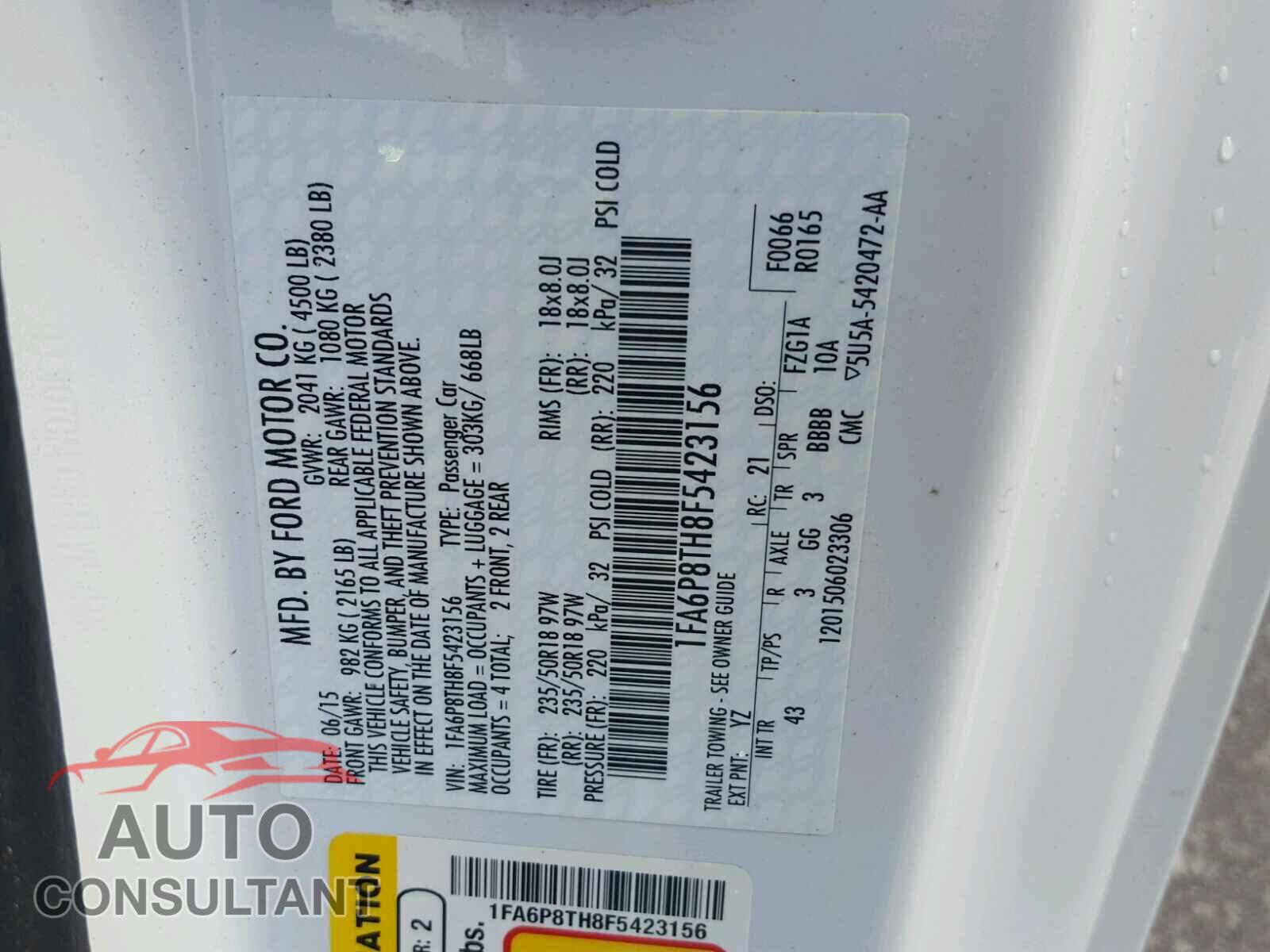 FORD MUSTANG 2015 - 1FA6P8TH8F5423156