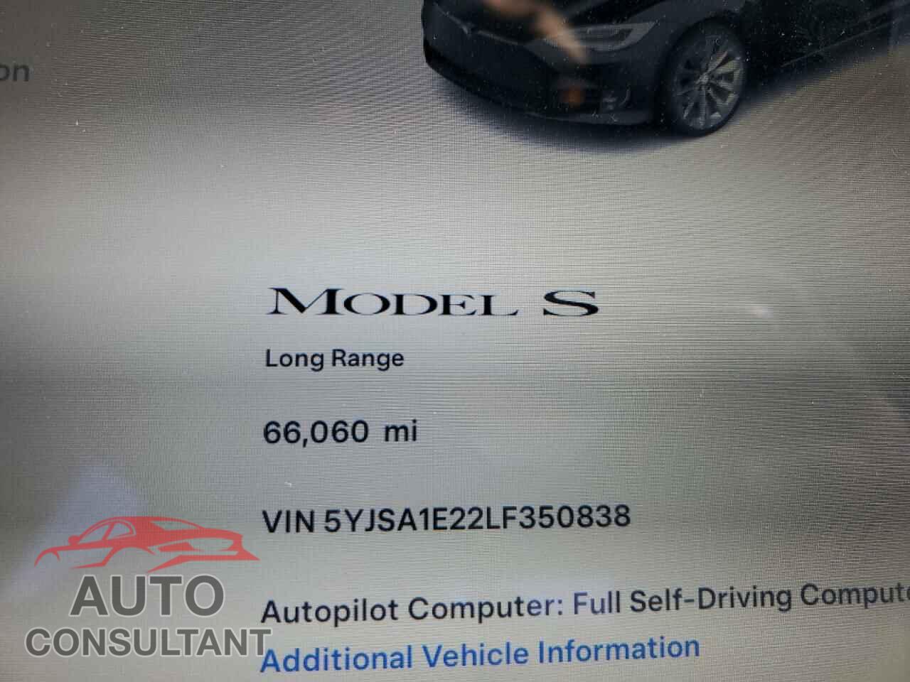 TESLA MODEL S 2020 - 5YJSA1E22LF350838