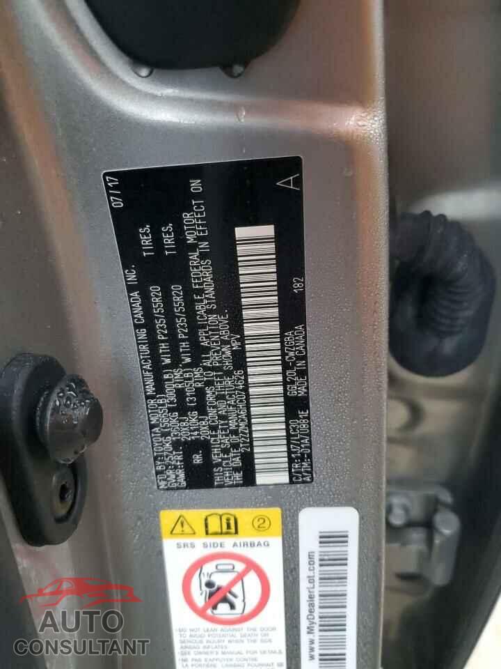 LEXUS RX350 2017 - 2T2ZZMCA6HC074626