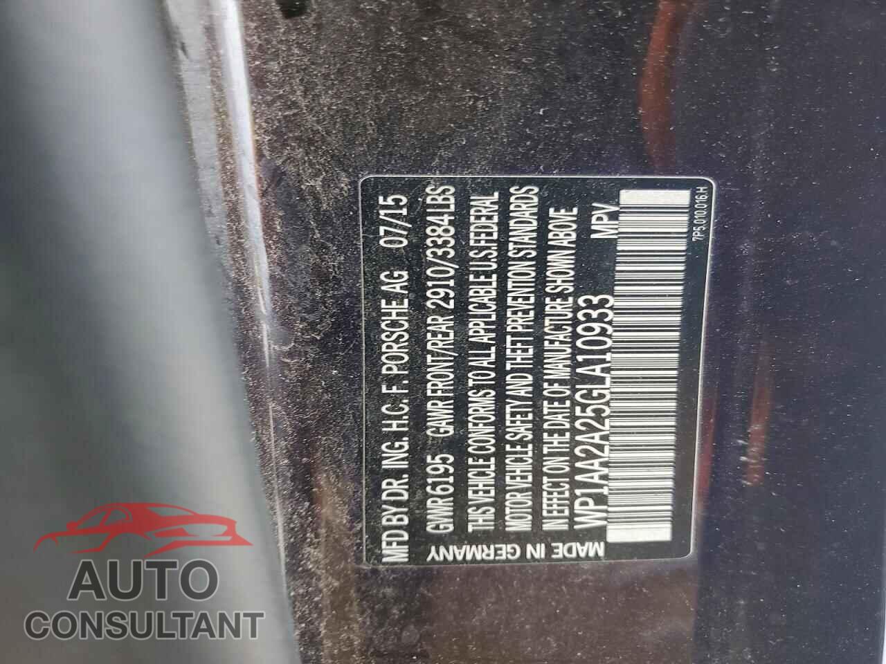 PORSCHE CAYENNE 2016 - WP1AA2A25GLA10933
