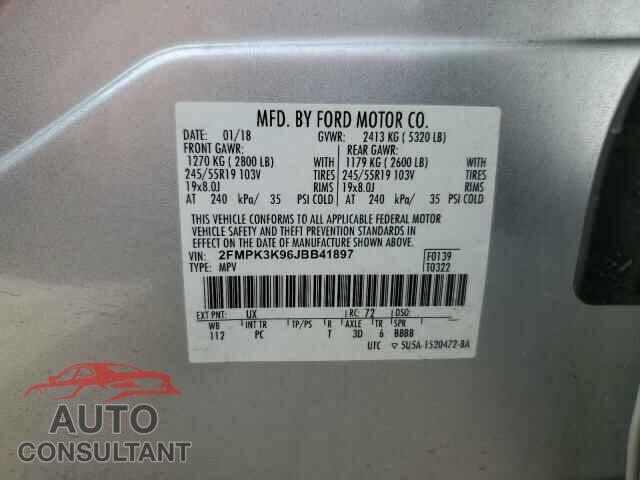 FORD EDGE 2018 - 2FMPK3K96JBB41897