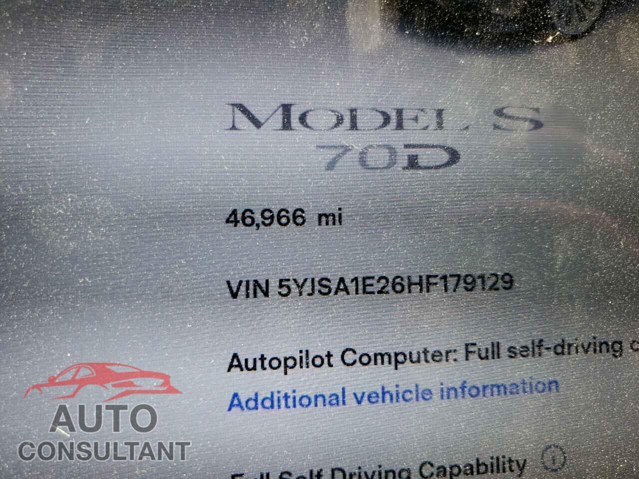 TESLA MODEL S 2017 - 5YJSA1E26HF179129