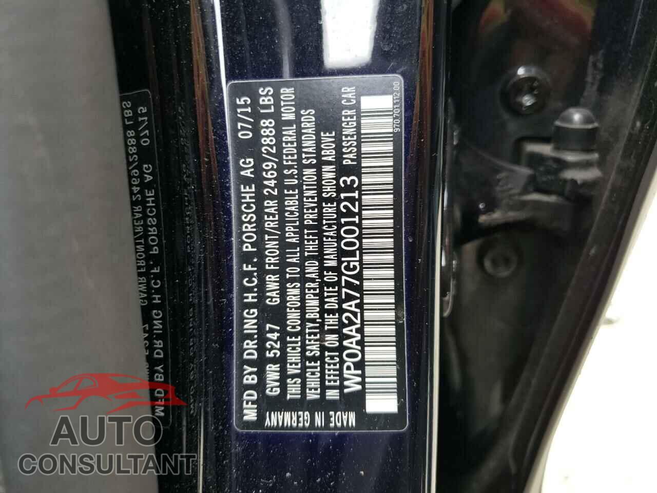 PORSCHE PANAMERA 2016 - WP0AA2A77GL001213