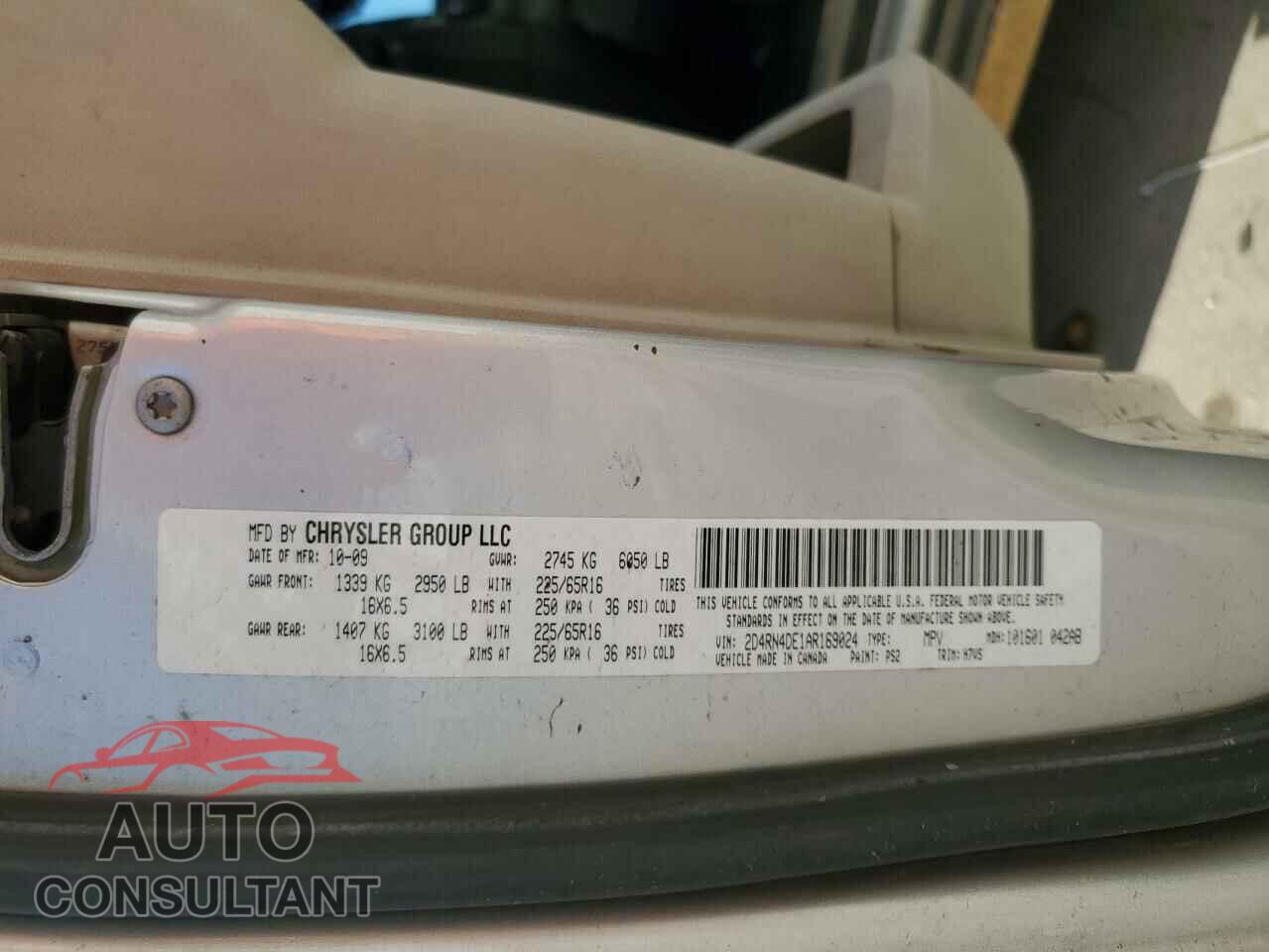 DODGE CARAVAN 2010 - 2D4RN4DE1AR169024