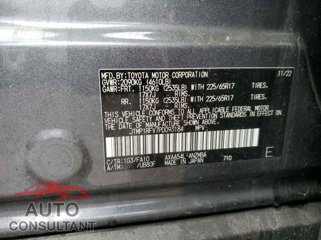 TOYOTA RAV4 2023 - JTMP1RFV7PD093184