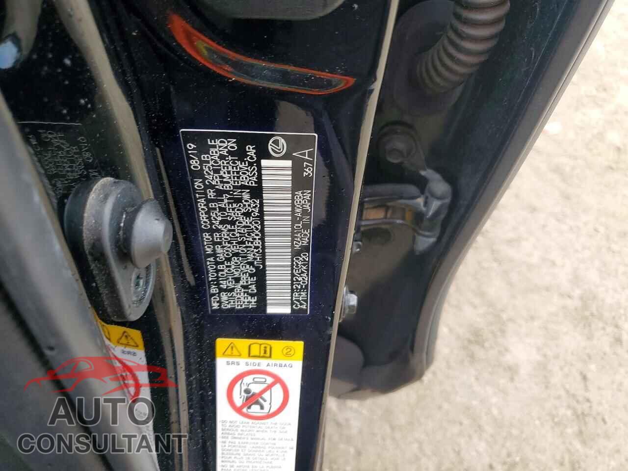 LEXUS UNKNOWN 2019 - JTHY3JBH0K2019432