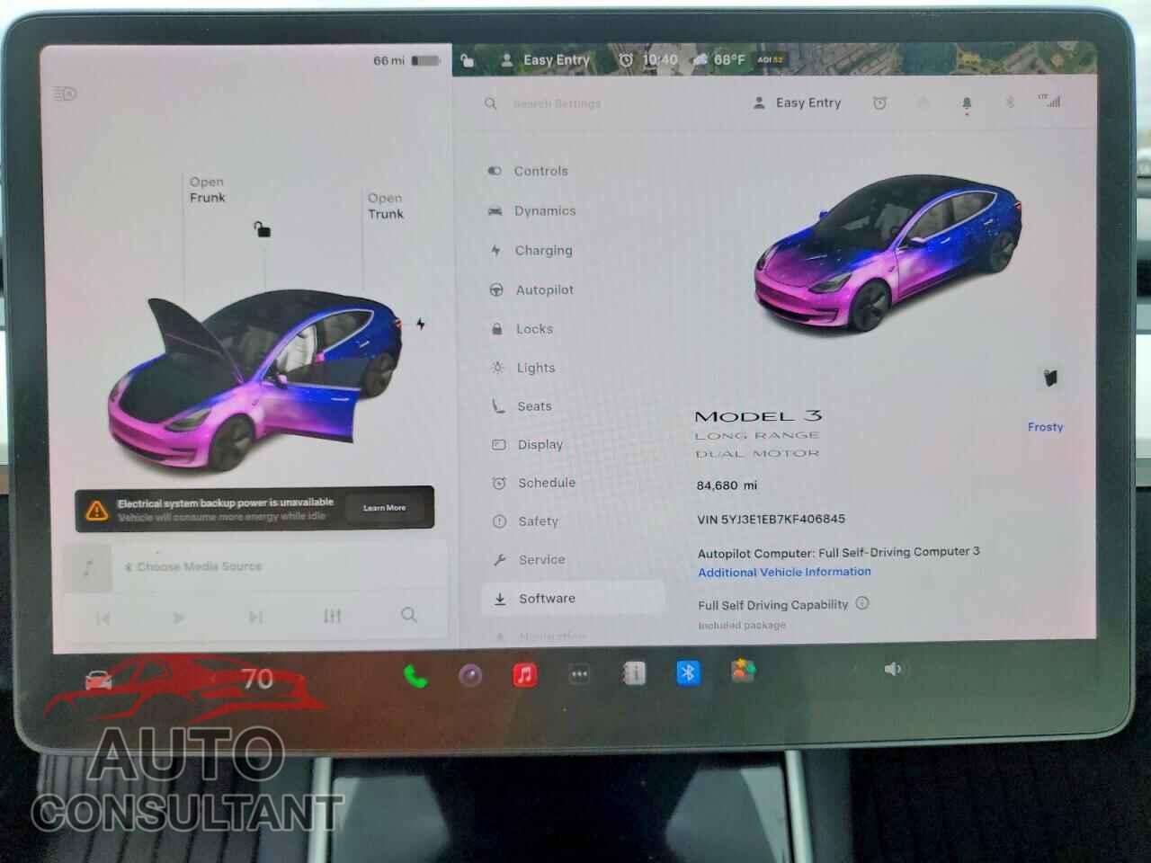 TESLA MODEL 3 2019 - 5YJ3E1EB7KF406845