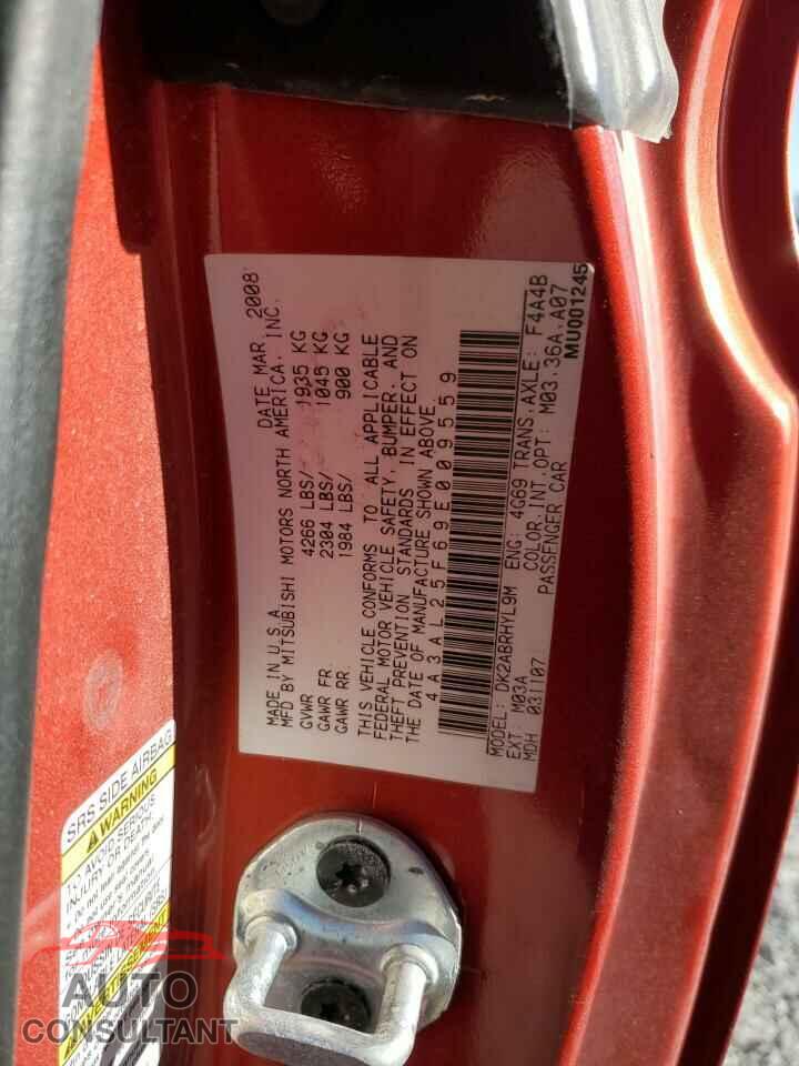 MITSUBISHI ECLIPSE 2009 - 4A3AL25F69E009559