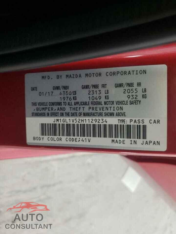 MAZDA 6 2017 - JM1GL1V52H1129234