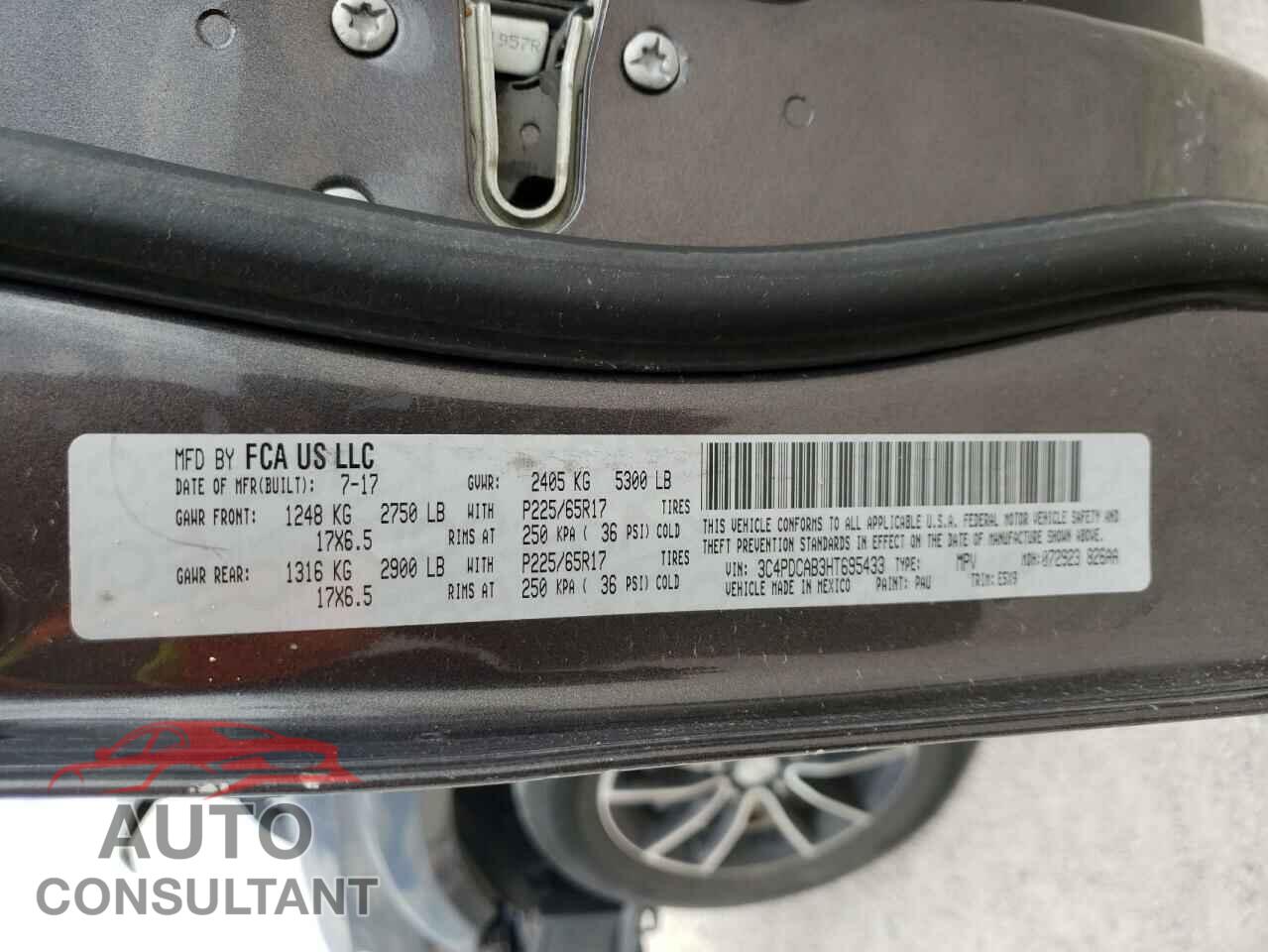DODGE JOURNEY 2017 - 3C4PDCAB3HT695433