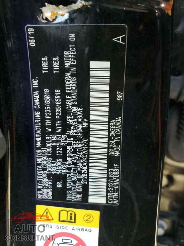 LEXUS RX350 2019 - 2T2BZMCA2KC201770