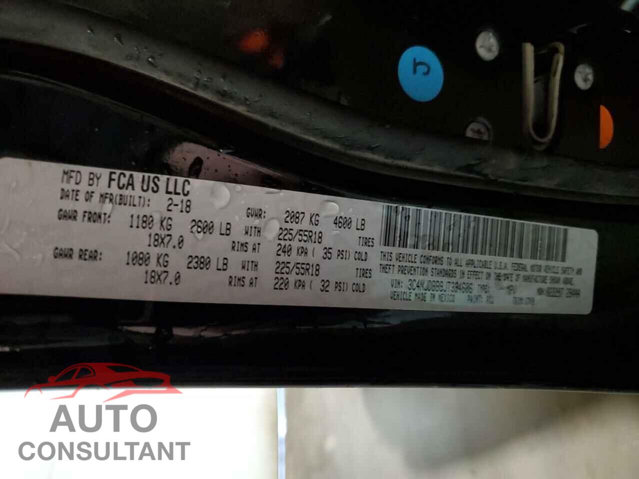JEEP COMPASS 2018 - 3C4NJDBB9JT334606