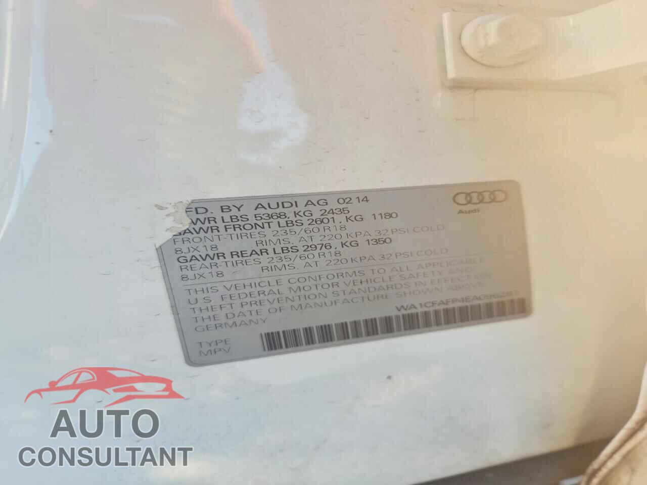 AUDI Q5 2014 - WA1CFAFP4EA096281