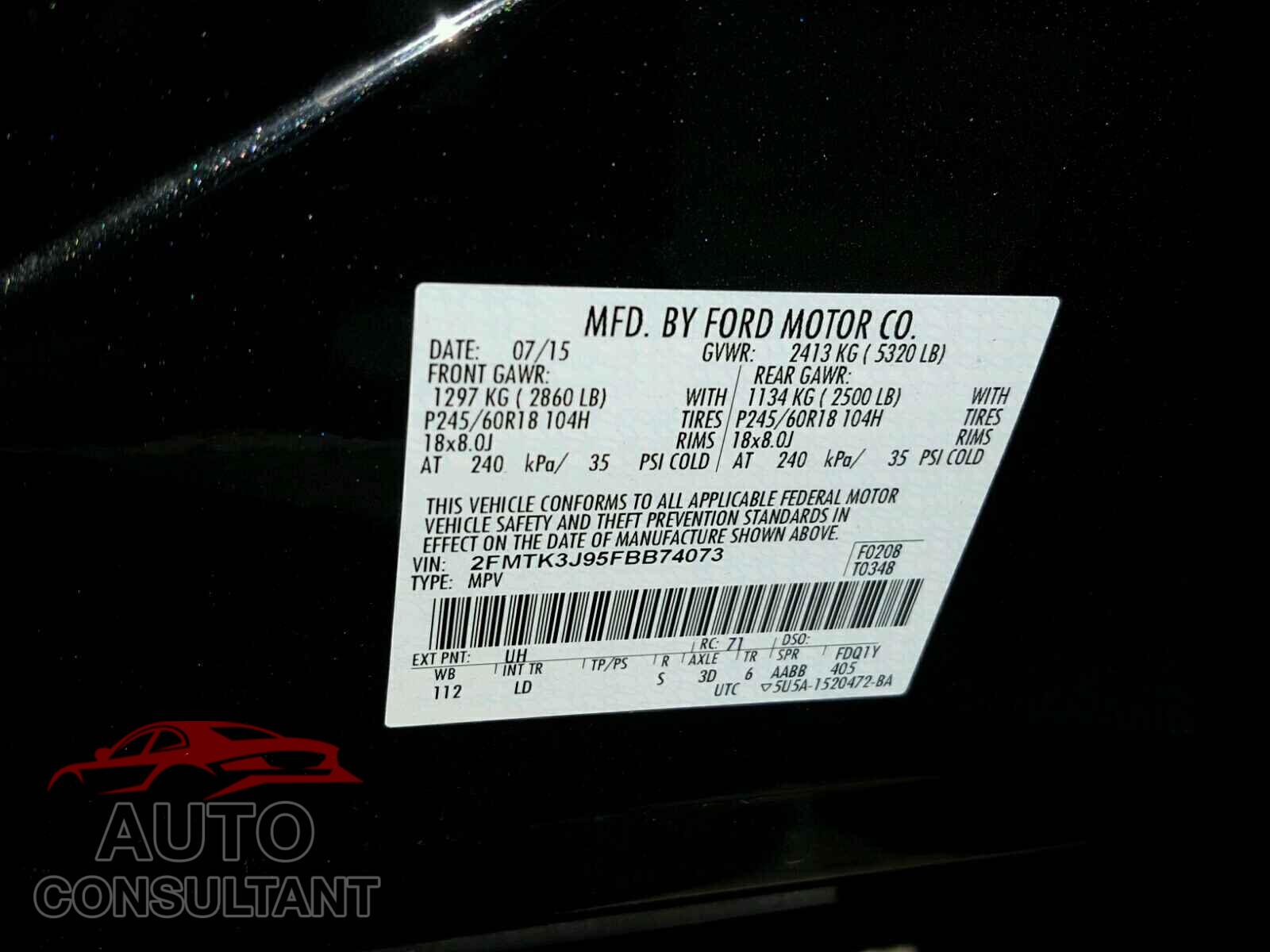 FORD EDGE SEL 2015 - 2FMTK3J95FBB74073