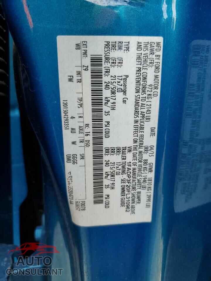 FORD FOCUS 2015 - 1FADP3F20FL310962