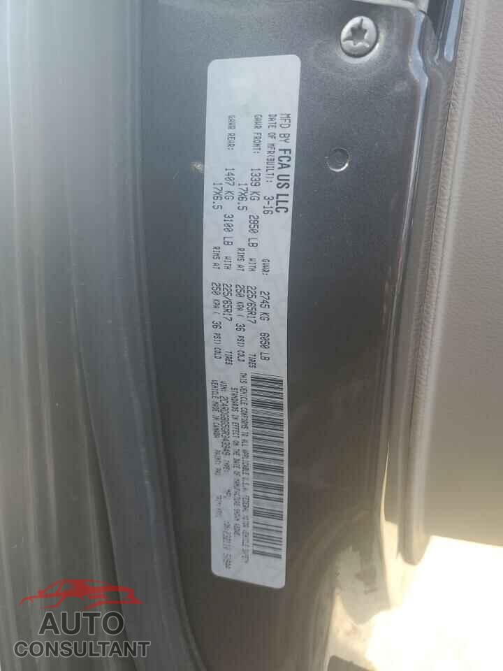 DODGE CARAVAN 2016 - 2C4RDGBG5GR343949