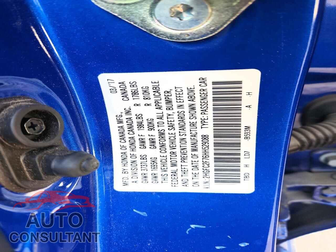 HONDA CIVIC 2017 - 2HGFC2F76HH529088