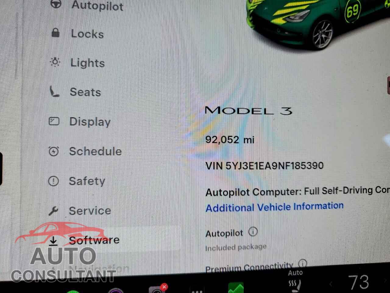 TESLA MODEL 3 2022 - 5YJ3E1EA9NF185390