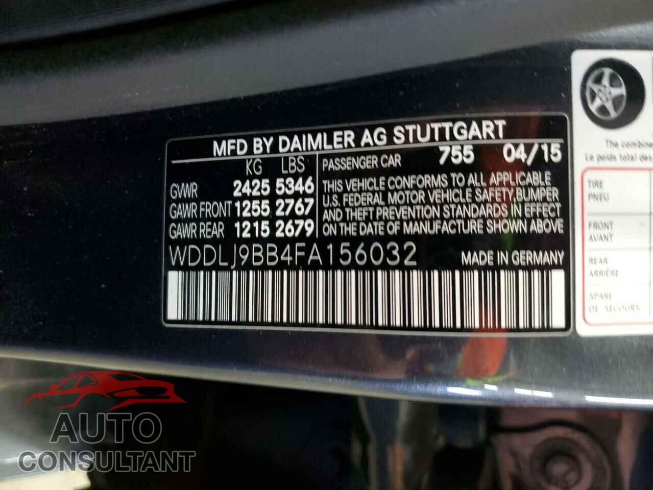MERCEDES-BENZ CLS-CLASS 2015 - WDDLJ9BB4FA156032