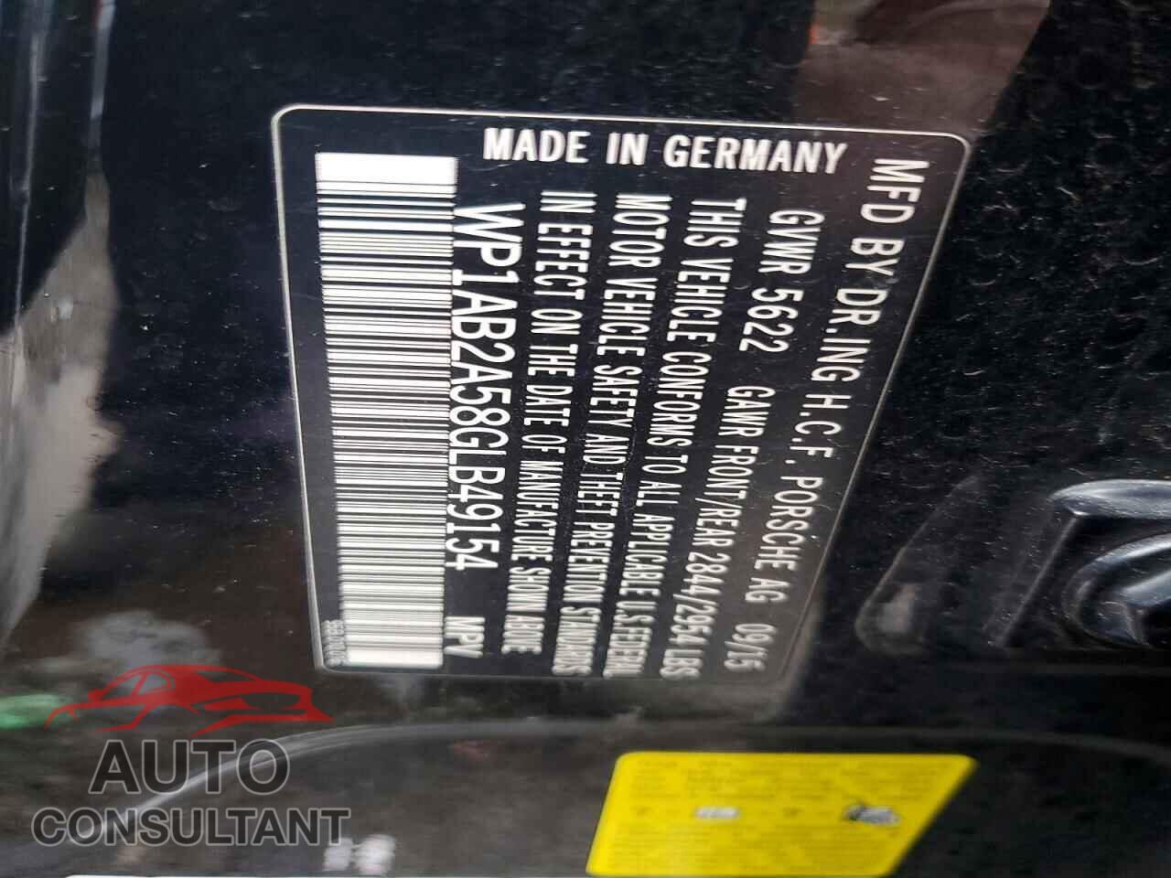 PORSCHE MACAN 2016 - WP1AB2A58GLB49154