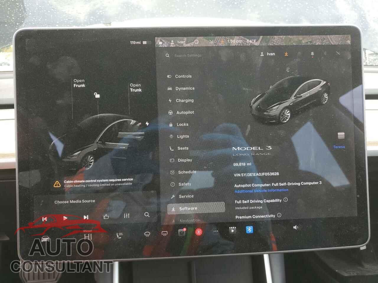 TESLA MODEL 3 2018 - 5YJ3E1EA0JF053628
