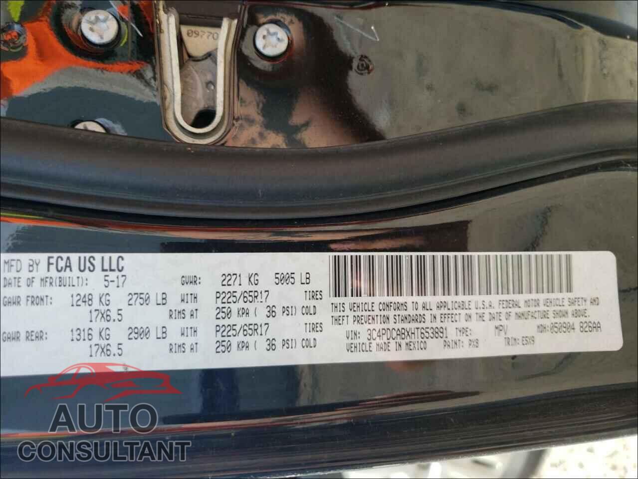 DODGE JOURNEY 2017 - 3C4PDCABXHT653891