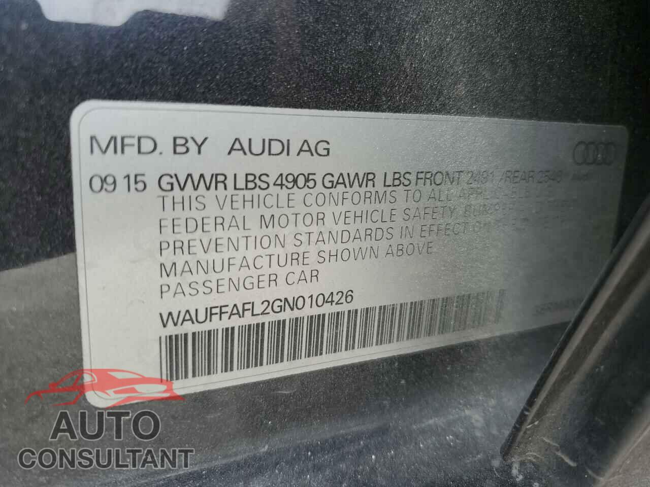 AUDI A4 2016 - WAUFFAFL2GN010426