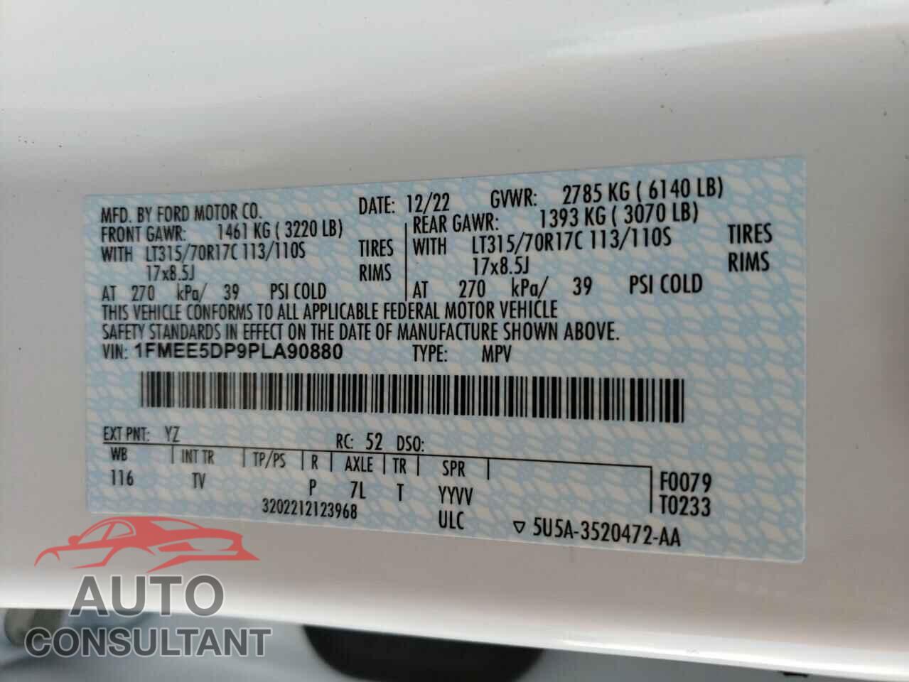 FORD BRONCO 2023 - 1FMEE5DP9PLA90880