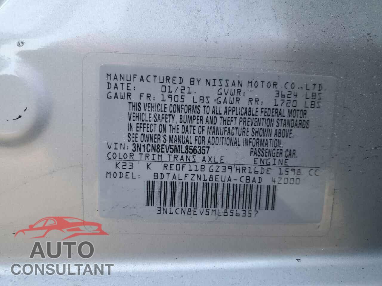 NISSAN VERSA 2021 - 3N1CN8EV5ML856357