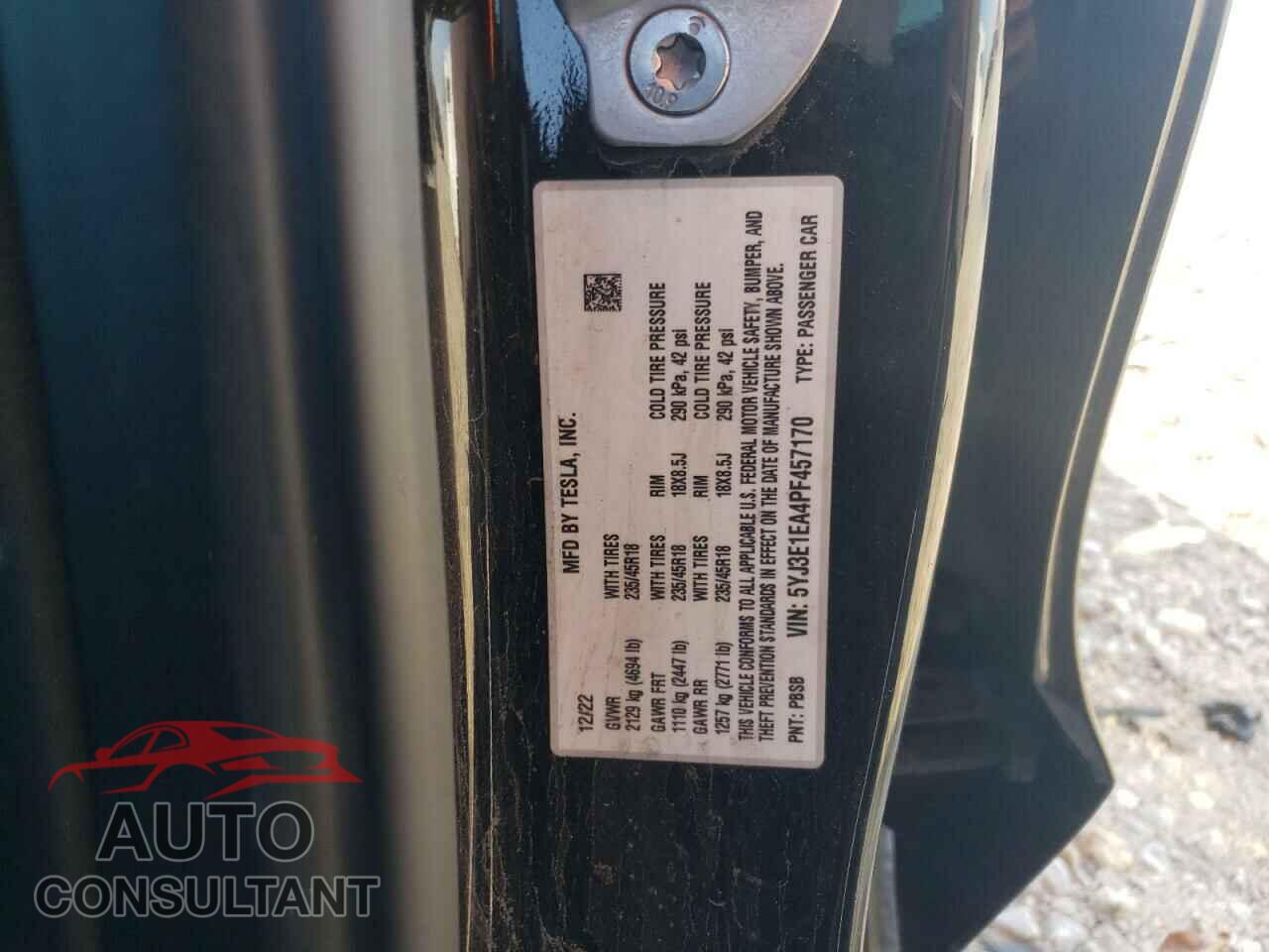 TESLA MODEL 3 2023 - 5YJ3E1EA4PF457170