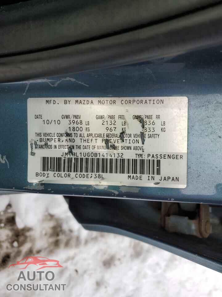 MAZDA 3 2011 - JM1BL1UG0B1414132