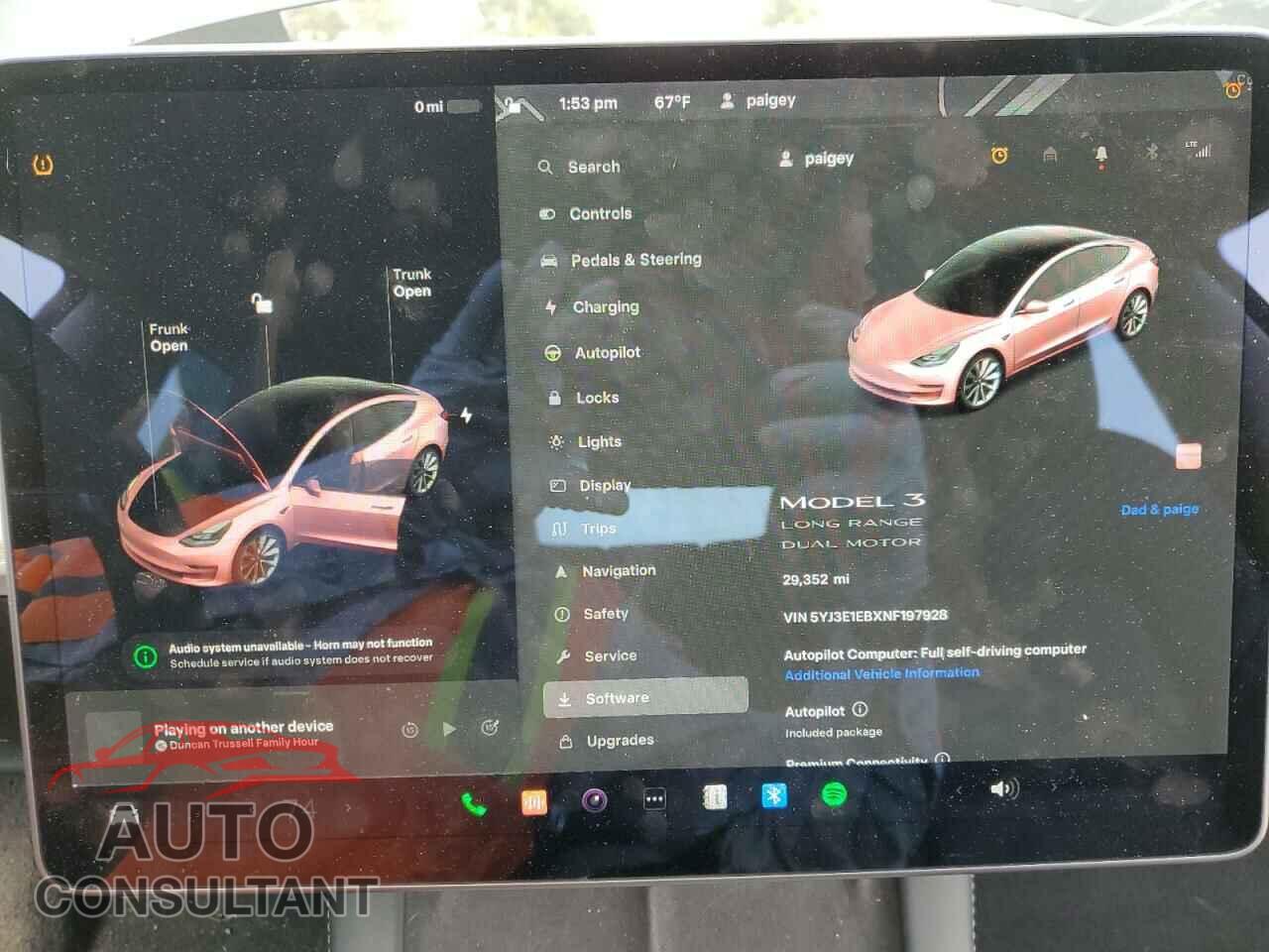 TESLA MODEL 3 2022 - 5YJ3E1EBXNF197928