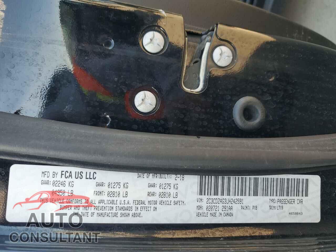 DODGE CHALLENGER 2018 - 2C3CDZAG3JH242591