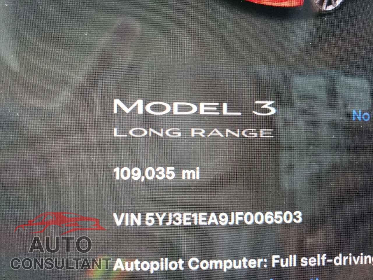 TESLA MODEL 3 2018 - 5YJ3E1EA9JF006503