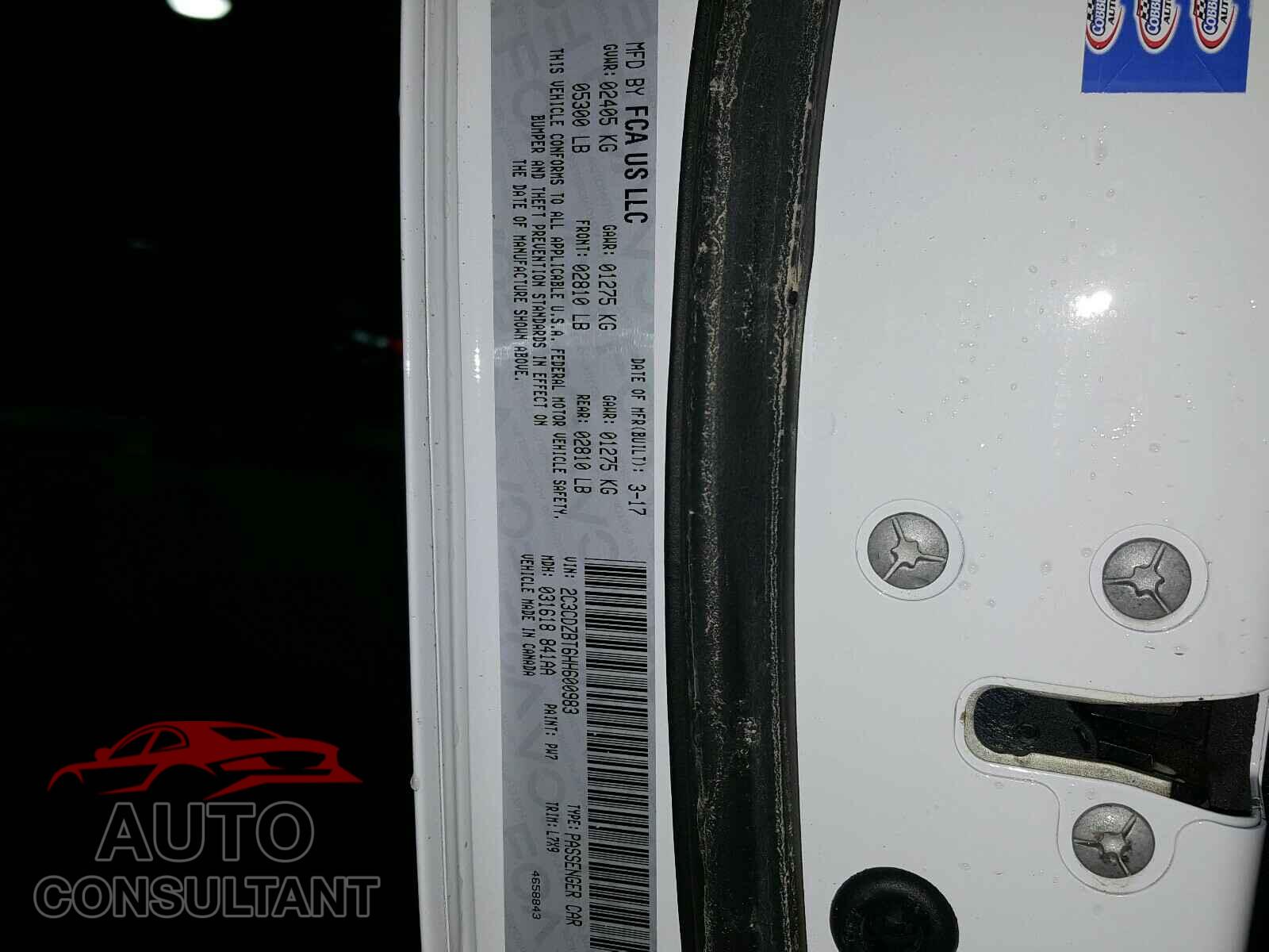DODGE CHALLENGER 2017 - 2C3CDZBT6HH600983