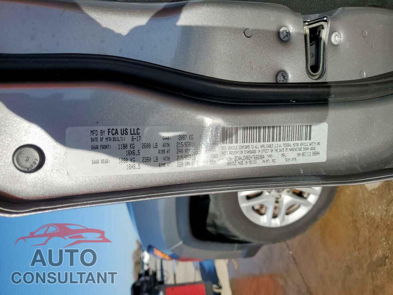 JEEP COMPASS 2017 - 3C4NJDAB2HT666964