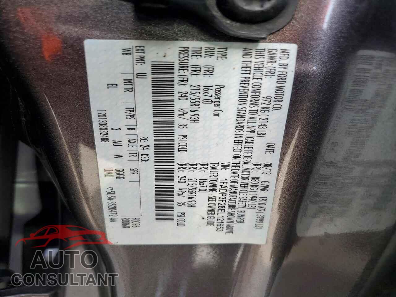 FORD FOCUS 2014 - 1FADP3F28EL121653