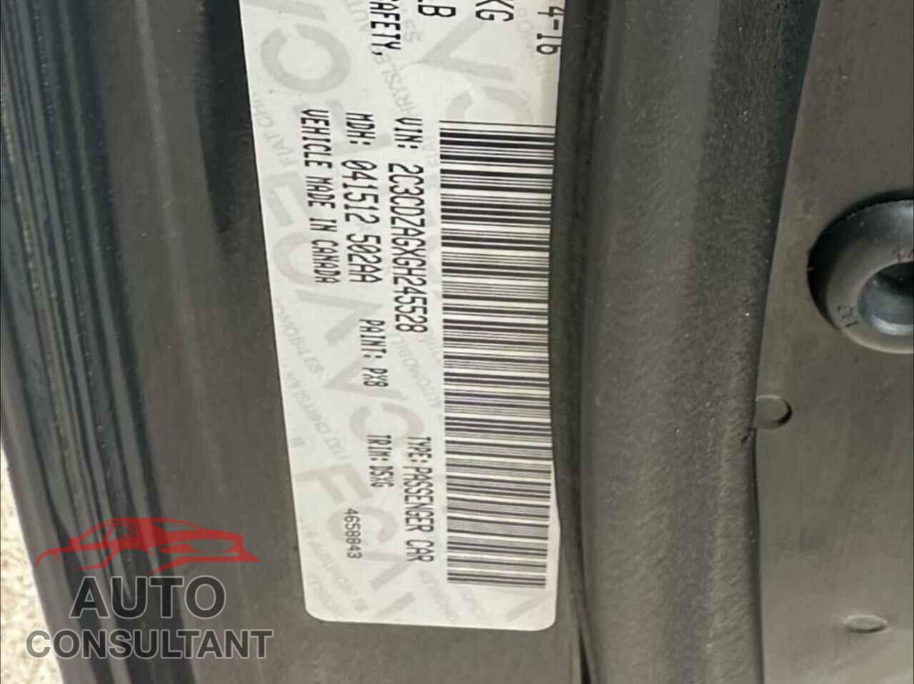 DODGE CHALLENGER 2016 - 2C3CDZAGXGH245528