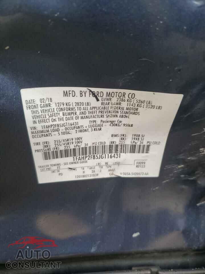 FORD TAURUS 2018 - 1FAHP2F85JG116431