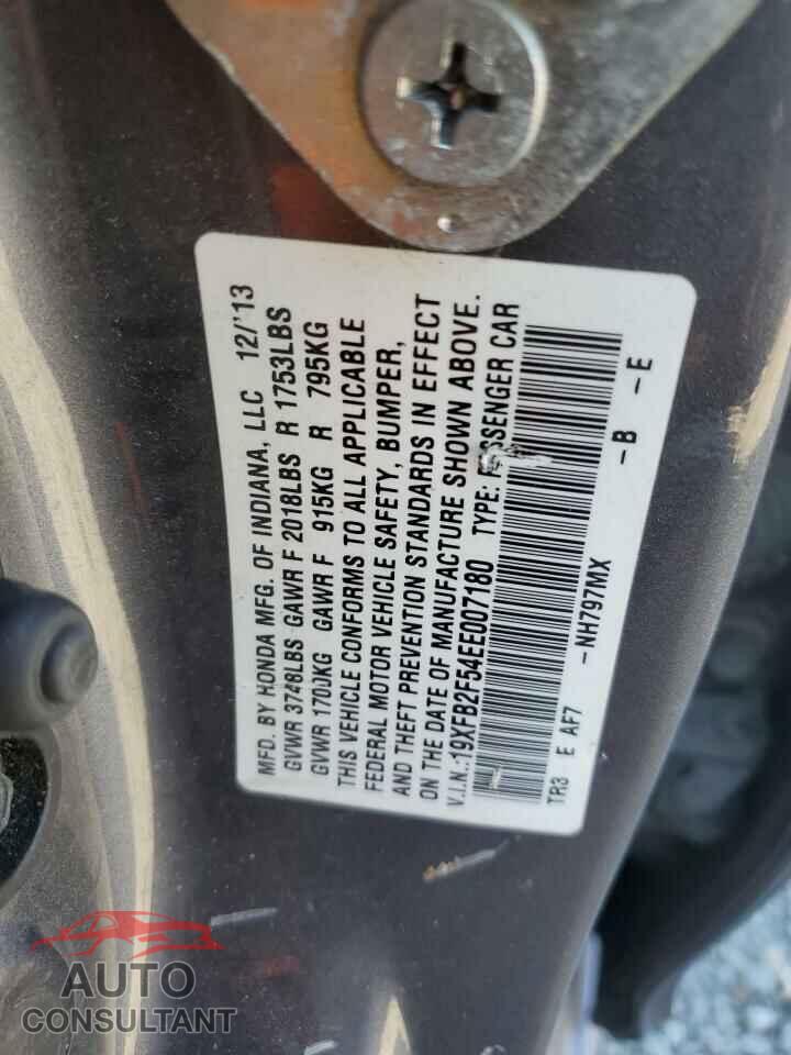 HONDA CIVIC 2014 - 19XFB2F54EE007180