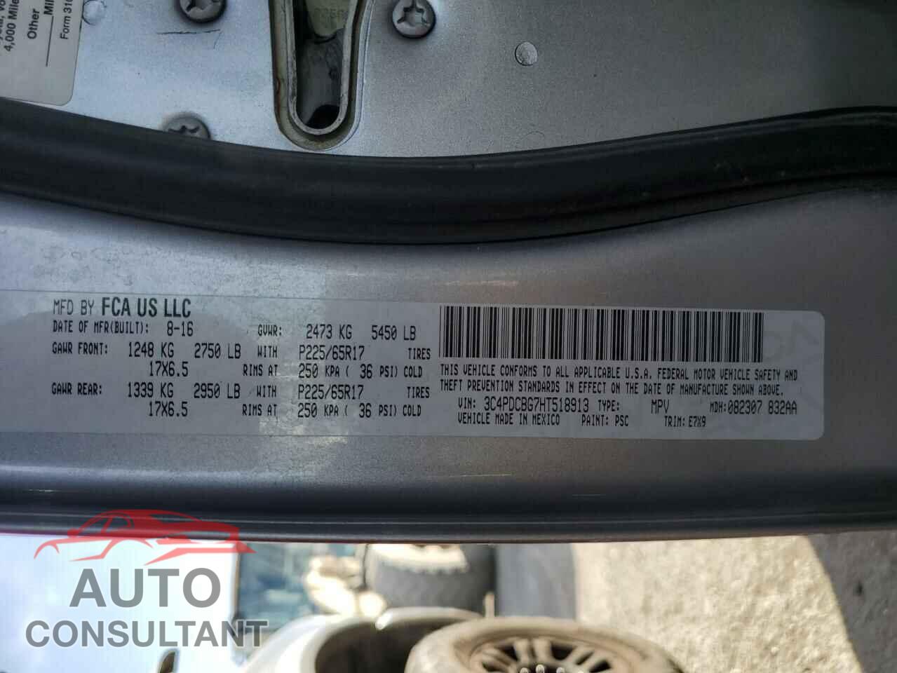 DODGE JOURNEY 2017 - 3C4PDCBG7HT518913