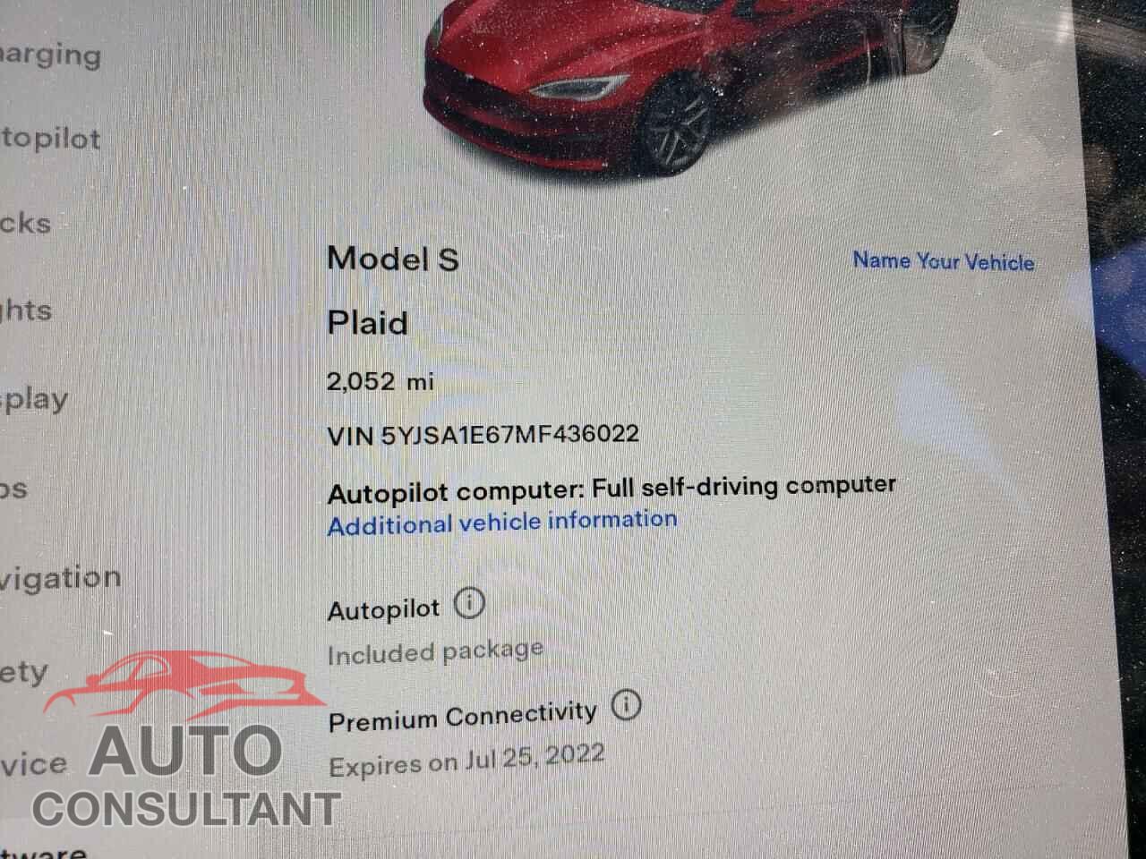 TESLA MODEL S 2021 - 5YJSA1E67MF436022