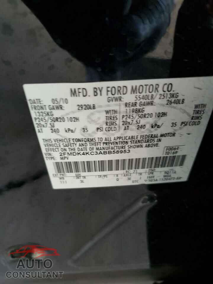 FORD EDGE 2010 - 2FMDK4KC3ABB58953
