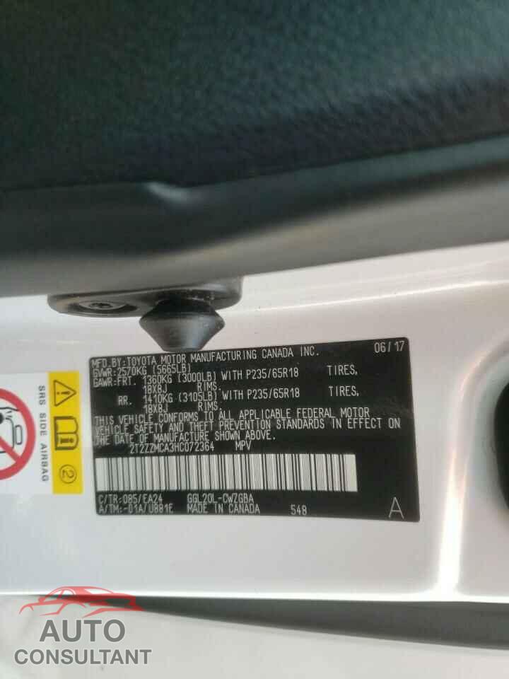 LEXUS RX350 2017 - 2T2ZZMCA3HC072364