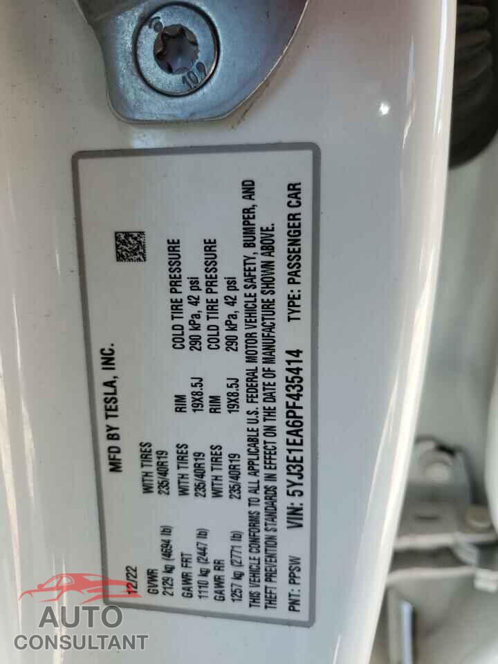 TESLA MODEL 3 2023 - 5YJ3E1EA6PF435414