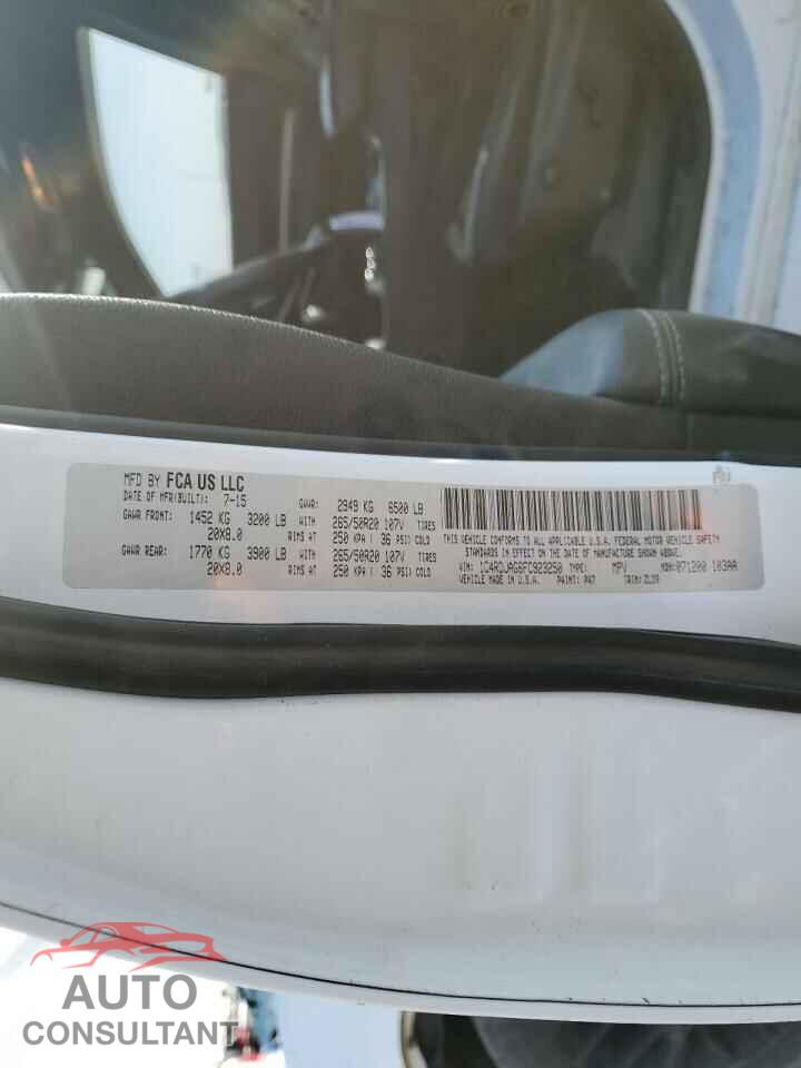 DODGE DURANGO 2015 - 1C4RDJAG6FC923250