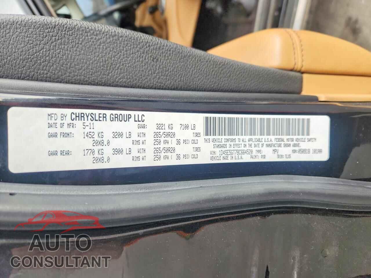 DODGE DURANGO 2011 - 1D4SE5GT7BC664520